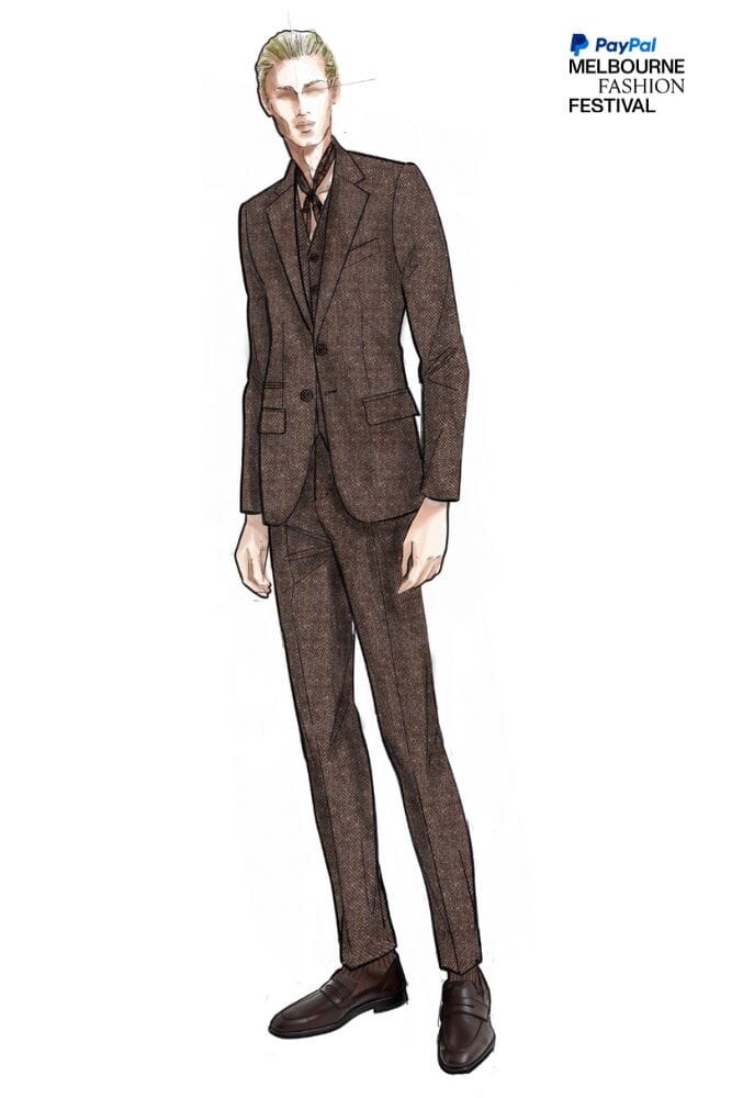 LOOK 8 - Brown & Camel Tweed 3 Piece Suit