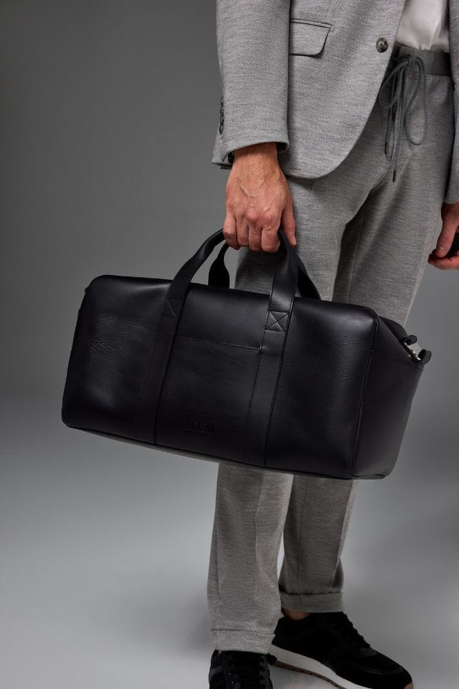 The 'Duffle' Bag - Black Italian Leather