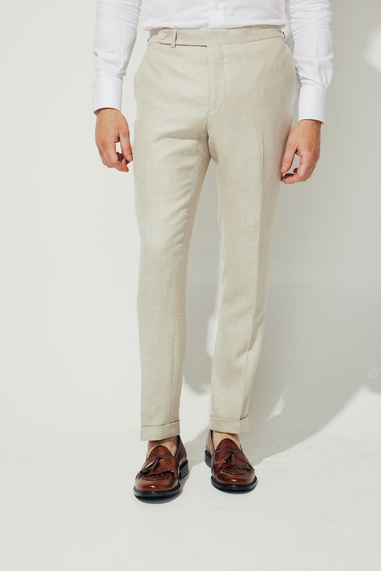 Shop Mens Linen Pant | Mens Bottom Wear - White | Ramraj Cotton