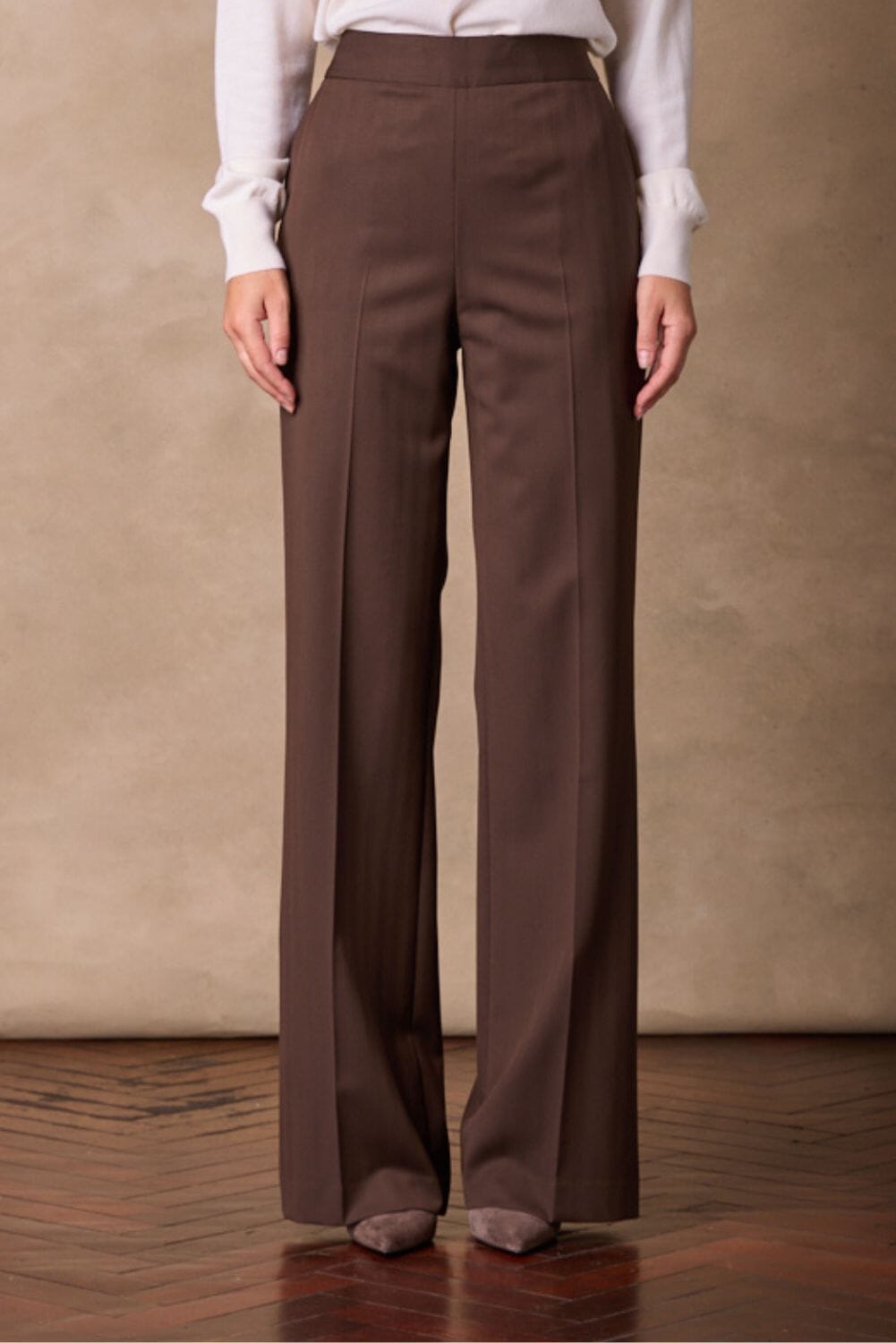 Laura Pant - Chocolate Herringbone