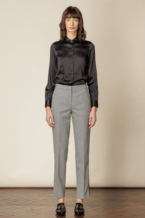 Victoria Classic Shirt - Black Silk Stretch