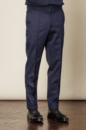 Varenna Trouser - Navy Wool Gabardine