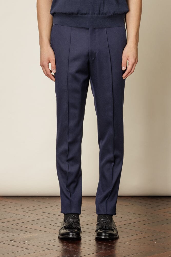 Varenna Trouser - Navy Wool Gabardine