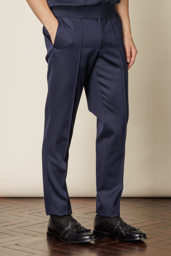 Varenna Trouser - Navy Wool Gabardine