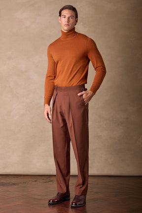 Roll Neck Cashmere Knit (MTM) - Rust