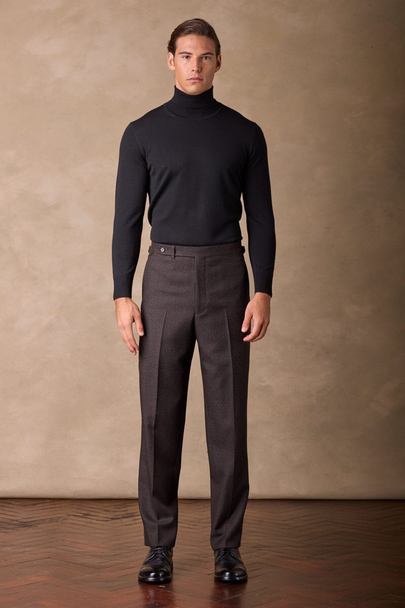 Como Trouser - Brown Black Wool