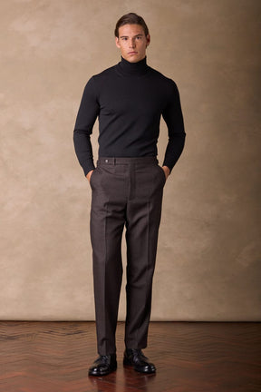 Como Trouser - Brown Black Wool