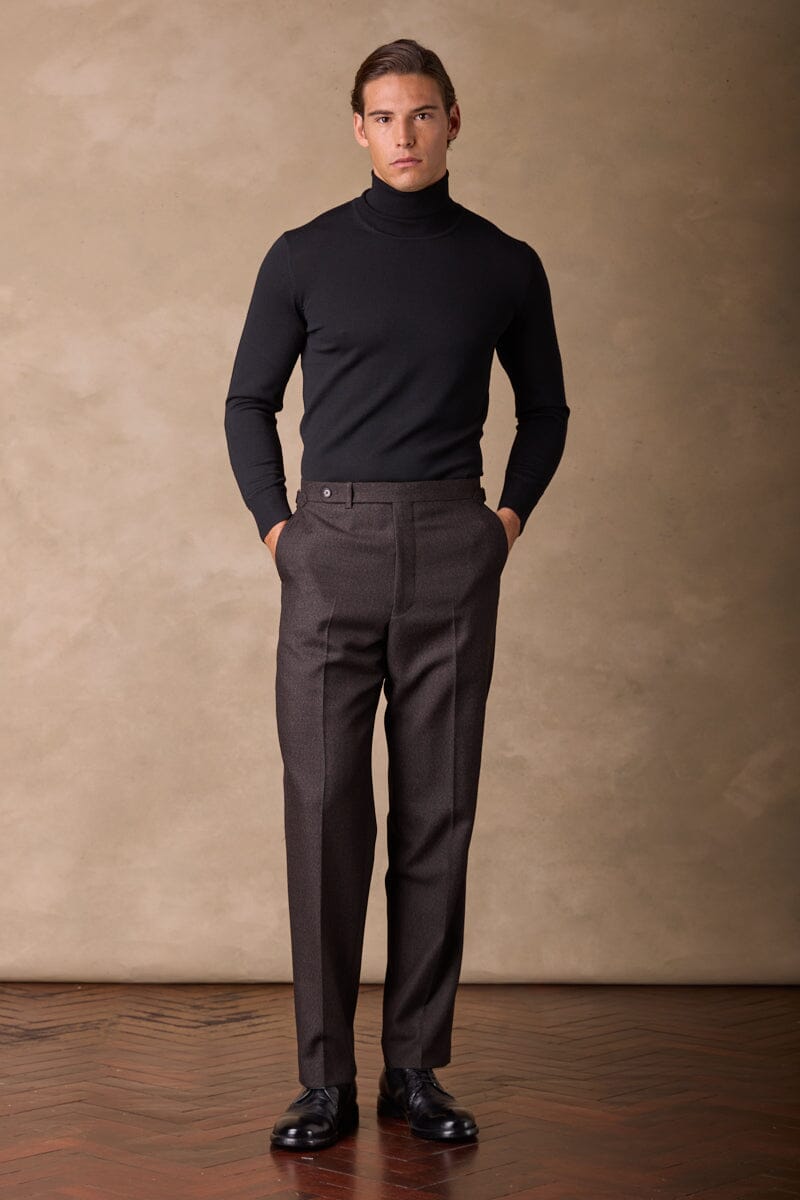 Como Trouser - Brown Black Wool