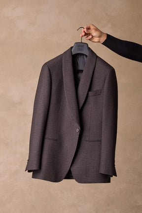 Luka Shawl Suit - Brown Black Wool