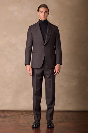 Luka Shawl Suit - Brown Black Wool