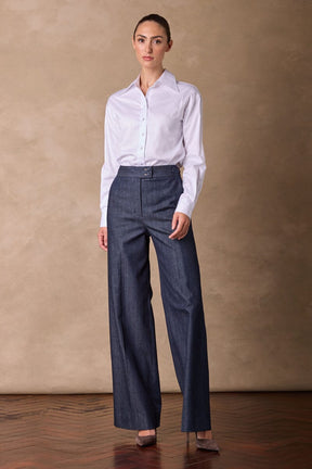 Emma Wide Leg Pant - Blue Denim Cashmere