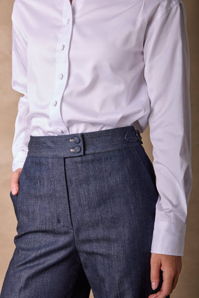 Emma Wide Leg Pant - Blue Denim Cashmere