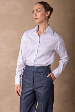 Emma Wide Leg Pant - Blue Denim Cashmere