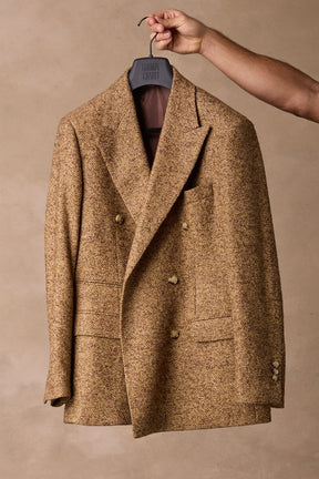 Alec DB Blazer - Mustard & Brown Herringbone