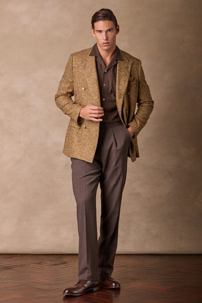 Alec DB Blazer - Mustard & Brown Herringbone