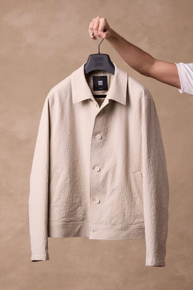 Blouson Jacket - Beige Seersucker