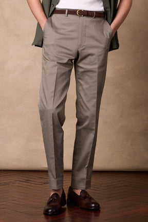 Como Trouser - Olive Cotton Stretch Twill