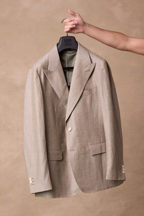 Lucien Jacket - Lt Olive Wool Linen