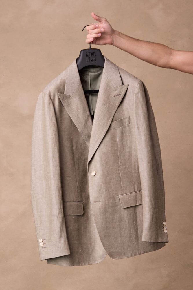 Lucien Jacket - Lt Olive Wool Linen