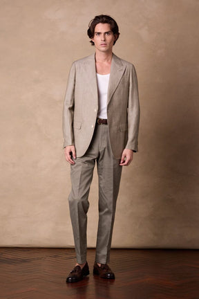 Lucien Jacket - Lt Olive Wool Linen