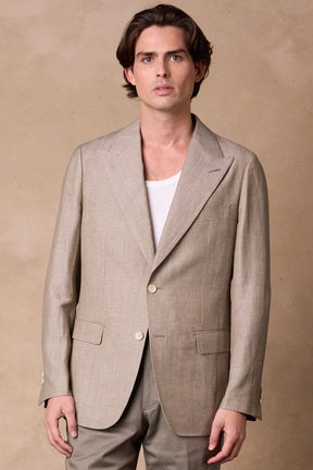 Lucien Jacket - Lt Olive Wool Linen