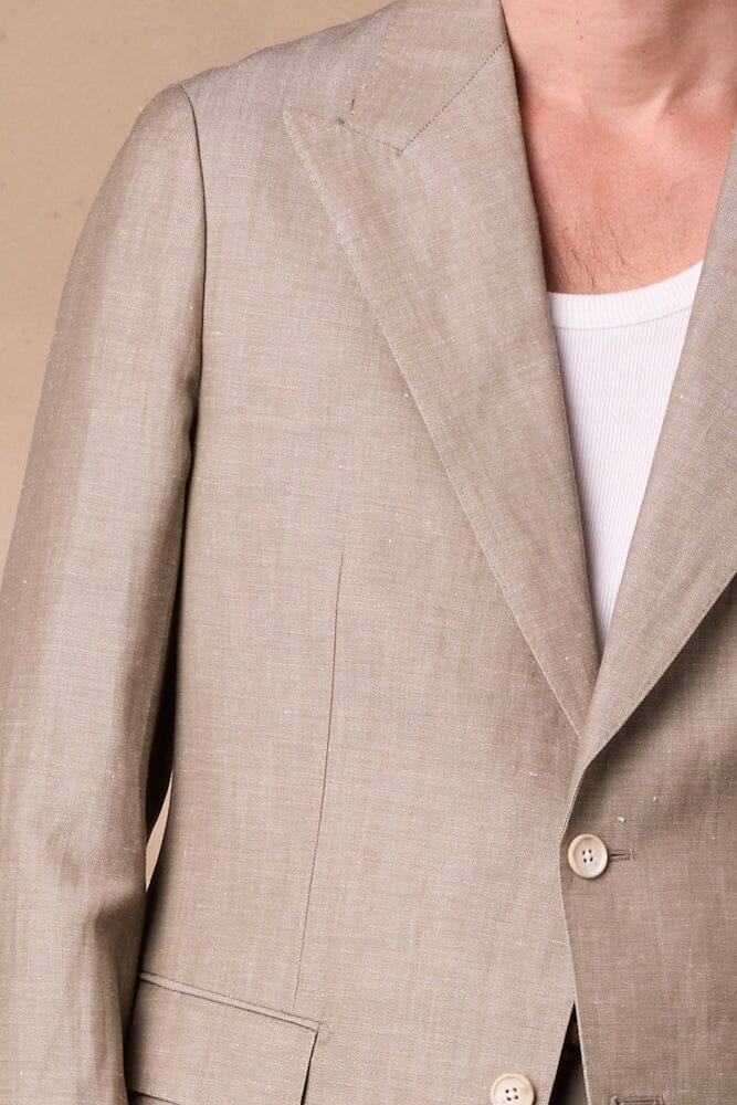 Lucien Jacket - Lt Olive Wool Linen