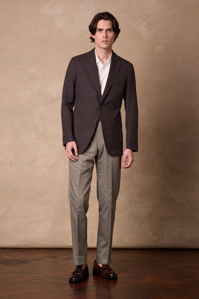Liam Blazer - Brown Wool Silk Linen