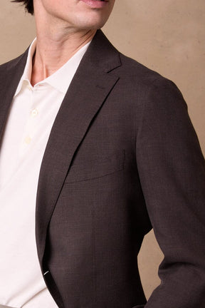 Liam Blazer - Brown Wool Silk Linen