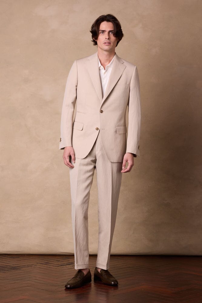 Greyson / Como Suit - Beige Wool Linen
