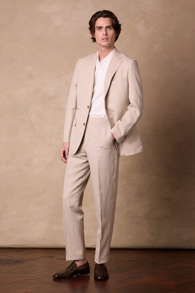 Greyson / Como Suit - Beige Wool Linen