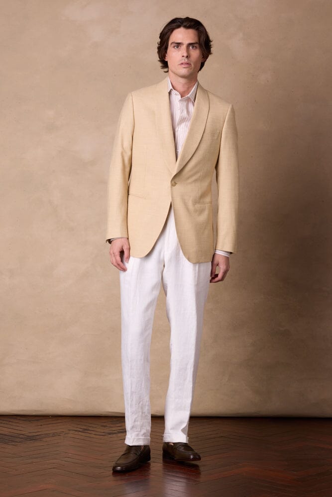 Luka Shawl Jacket - Lemon Wool Bamboo Silk Linen