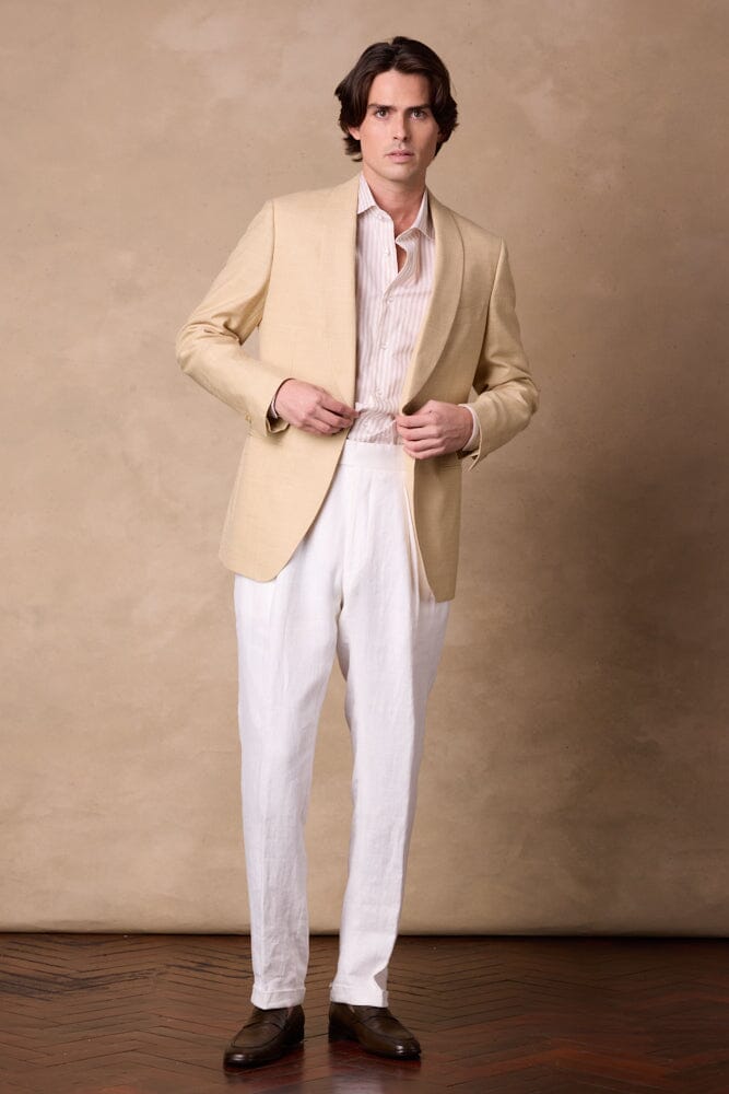 Luka Shawl Jacket - Lemon Wool Bamboo Silk Linen