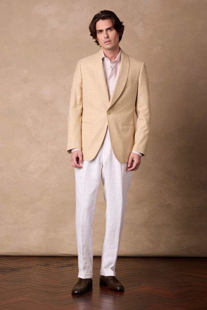 Luka Shawl Jacket - Lemon Wool Bamboo Silk Linen