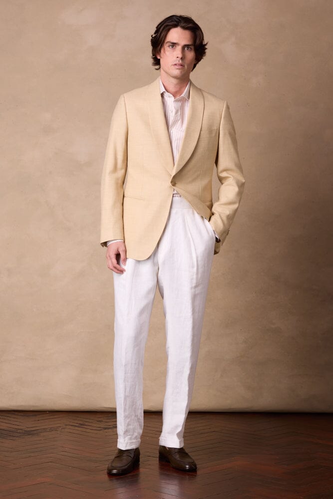 Luka Shawl Jacket - Lemon Wool Bamboo Silk Linen