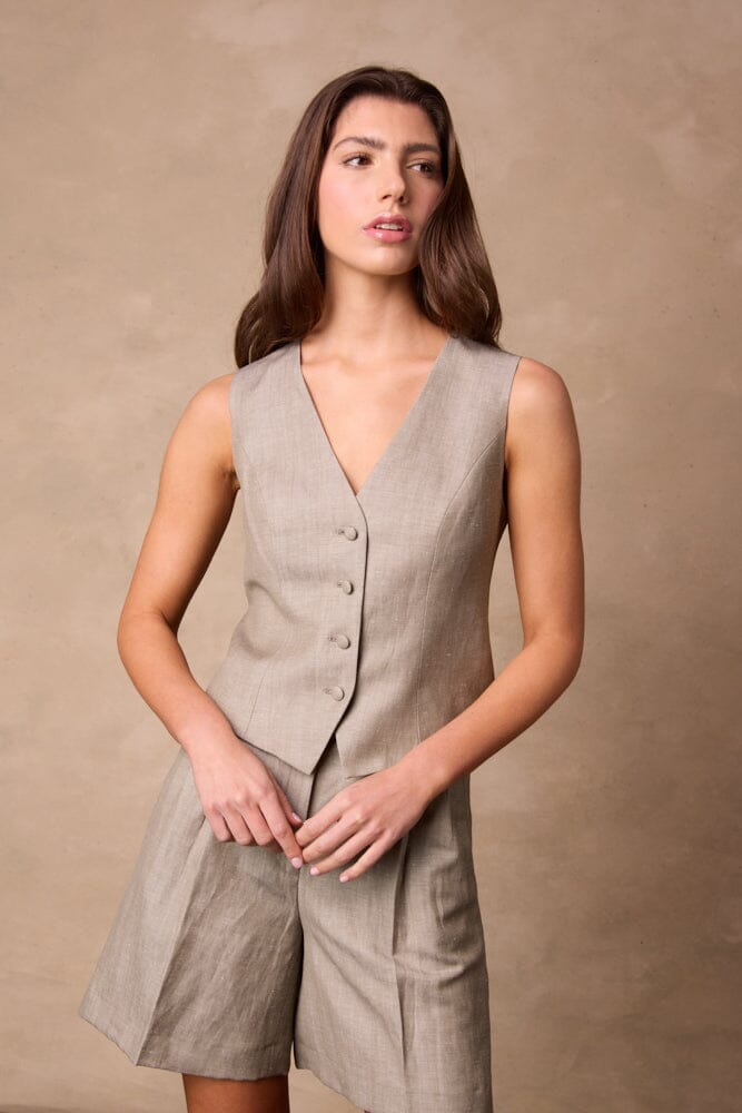 The Carlotta Set - Pastel Olive Wool Linen