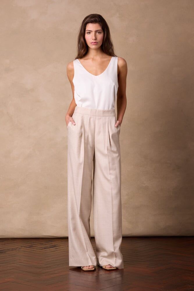 Sylvie Trouser - POW Lt Brown Check