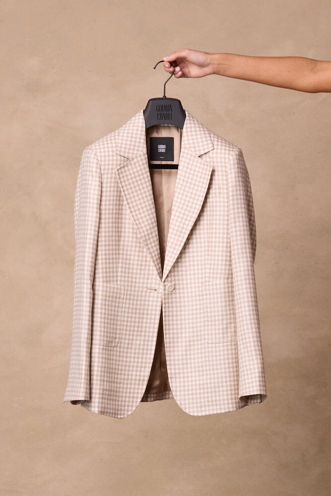 Lily Jacket (Patch) - Small Brown and White Check