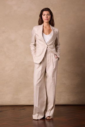 Lily Jacket (Patch) - Small Brown and White Check