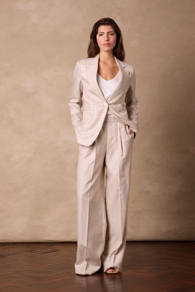 Lily Jacket (Patch) - Small Brown and White Check