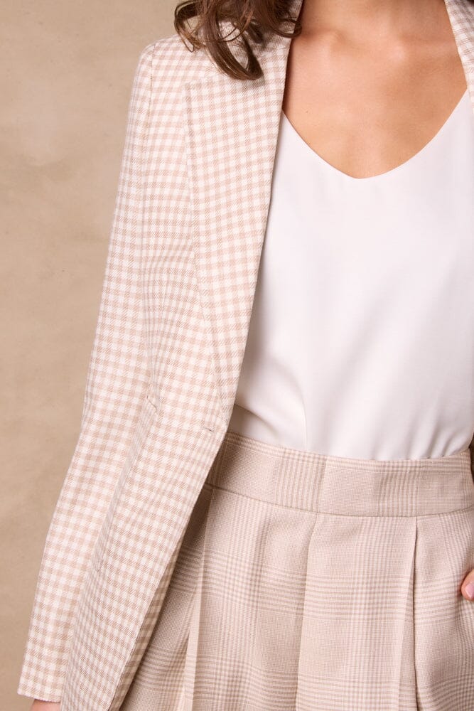 Lily Jacket (Patch) - Small Brown and White Check
