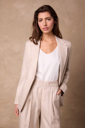 Lily Jacket (Patch) - Small Brown and White Check