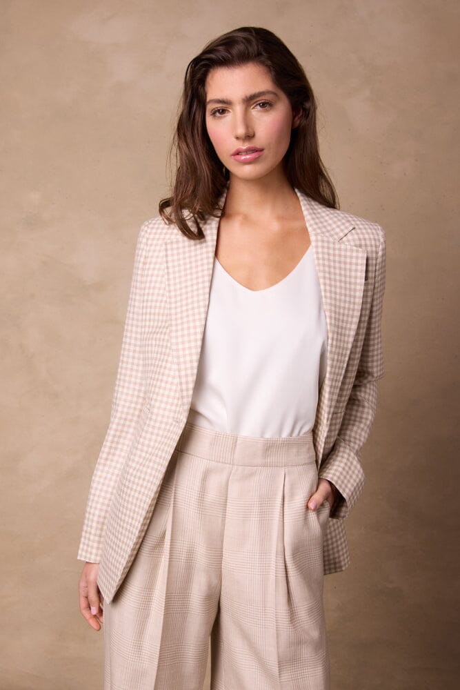 Lily Jacket (Patch) - Small Brown and White Check