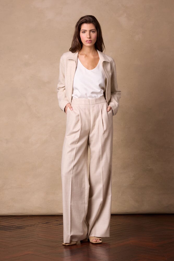 Sylvie Trouser - POW Lt Brown Check