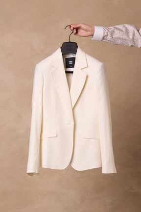 Lily Jacket - Cream Herringbone
