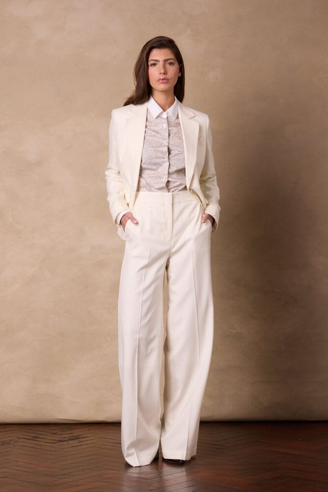 Lily Jacket - Cream Herringbone