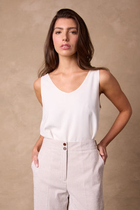 The Charli (BF) / Emma Suit - Brown Pinstripe Seersucker