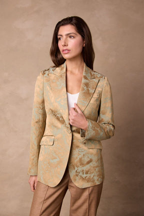 Camila 10 Jacket - Gold Jacquard