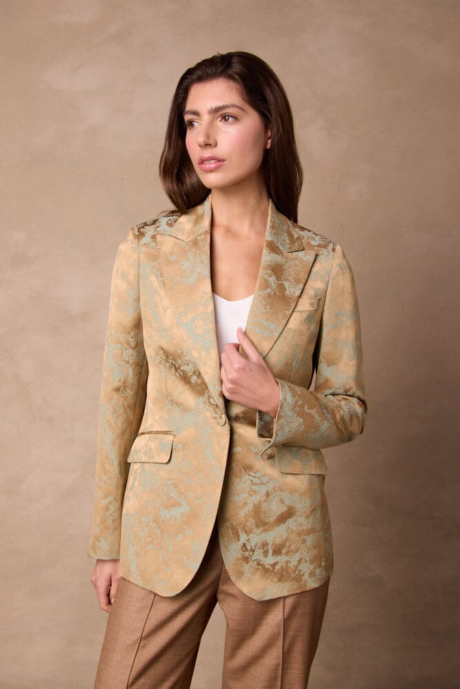 Camila 10 Jacket - Gold Jacquard