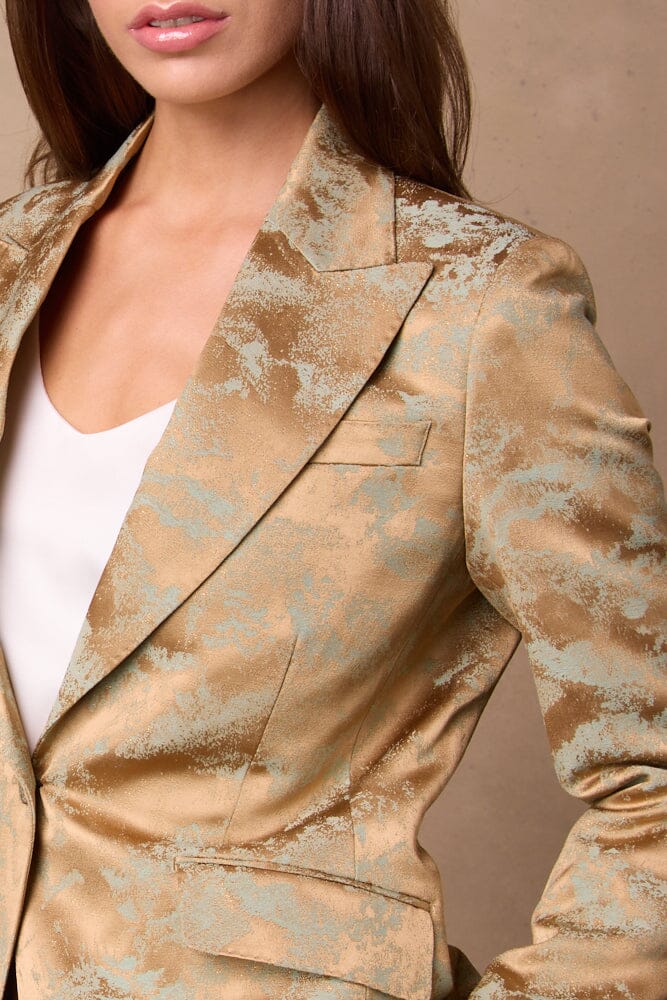 Camila 10 Jacket - Gold Jacquard