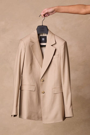 Lily Jacket (Longline) - Sand Wool